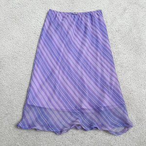 Vintage y2k purple striped midi skirt